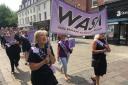 WASPI women during a protest in Norwich