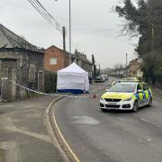 The police cordon following the stabbing in Thetford on Mother's Day
