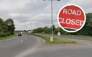 The A11 Thetford Bypass was closed in both directions