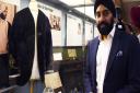 Peter Bance at the exhibition showing the life of Maharajah Duleep Singh at the Archive Centre, with the artifacts and objects from Peter's own collection, including the Maharajah's velvet Indian jacket