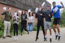 Students celebrating A Level success at Open Academy in Norwich.
