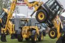 The 2018 East Anglian Game and Country Fair taking place on the Euston Estate. The JCB Dancing Diggers display in the main arena. Photo : Steve Adams