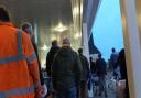 People were queuing at 6am to get into Tesco Extra at the Copdock Interchange this morning. Picture: HOLLY HUME