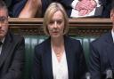 Prime minister Liz Truss reacts during Prime Minister\'s Questions in the House of Commons, London.