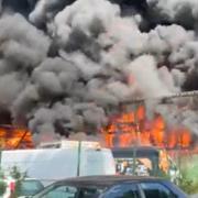 The fire service has released videos of the devastating fire near Brandon yesterday