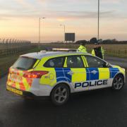 Police at RAF Mildenhall at the time of the incident in 2017