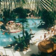 Inside the swimming pool area of Elveden Center Parcs in its earliest years. Dated: April 15, 1994.