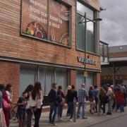 Queues outside Wagamama in Norwich on the last day of Eat Out to Help Out in August.