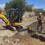 South Norfolk Developments have cleared the site of the former hospital in Thetford, on Earls Street. Before new houses can be built, archaeologists including Gary Trimble (right), project manager from Witham Archaeology, have been searching for