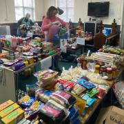 The church hall at St Peter’s Church, Brandon, has become a makeshift food bank during the coronavirus pandemic. Picture: St Peter's Church