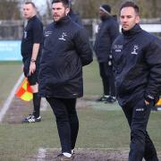 Dereham Town joint managers Adam Gusterson, left, and Olly Willis Picture: Alan Palmer Photography