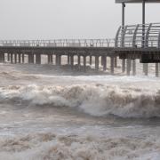 Waves crash at Felixstowe as Storm Eunice battered Suffolk