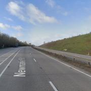 The A11 was closed for six hours after a crash